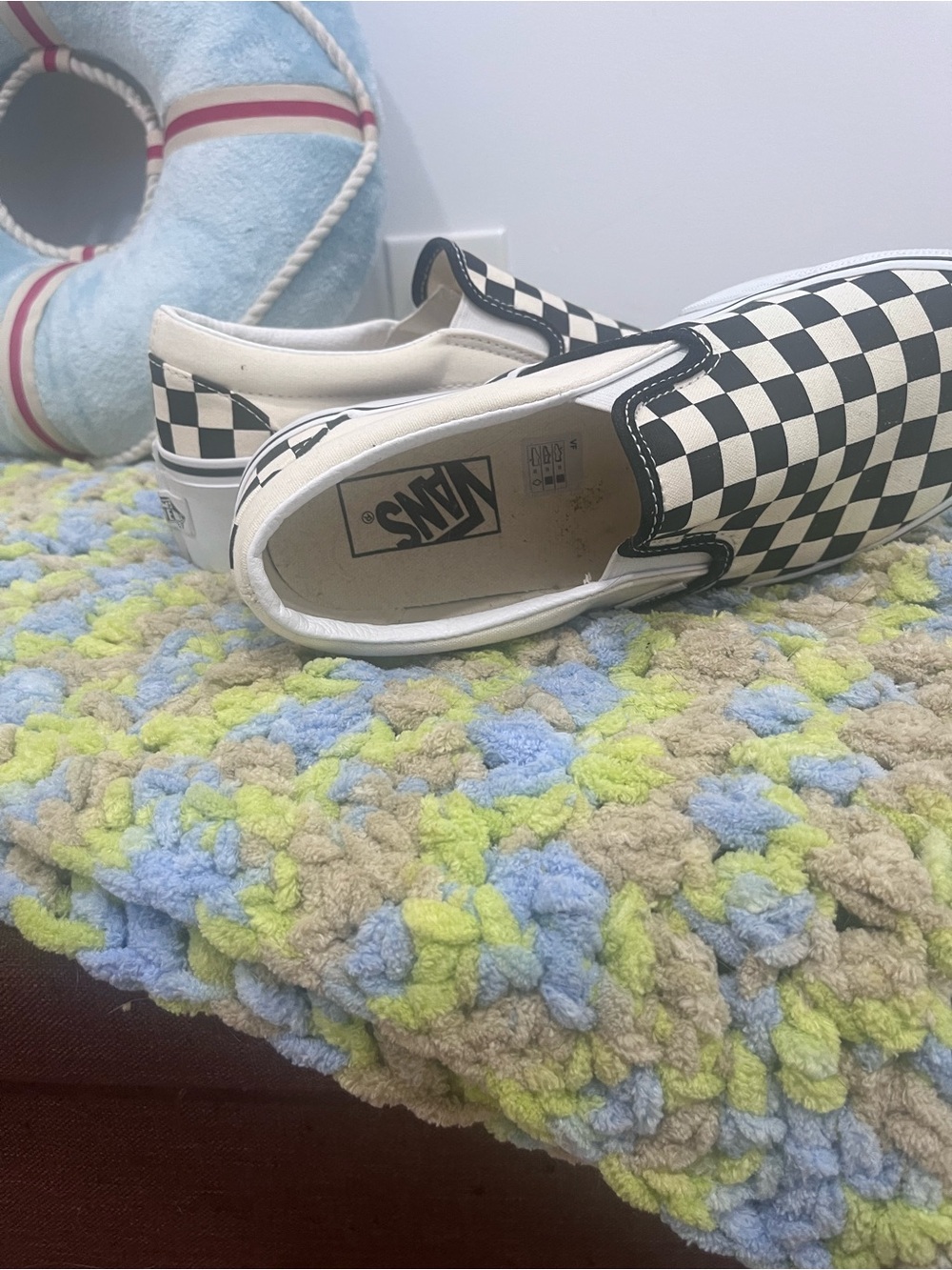 Vans women’s Slip-On Checkerboard Sneakers - Black & White - Picture 4 of 8